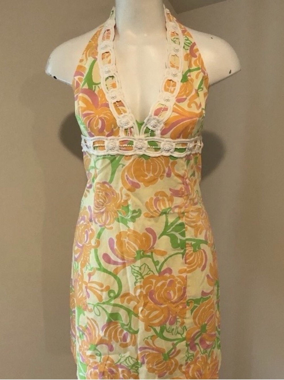 Lilly Pulitzer One-Shoulder Floral Dress in Yellow, Green & Pink